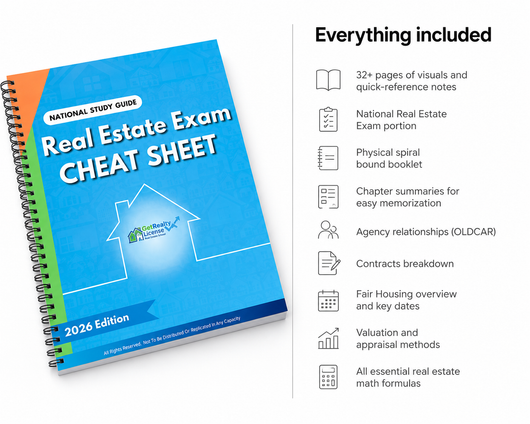 Real Estate Exam Cheat Sheet — National Study Guide (2026 Edition)