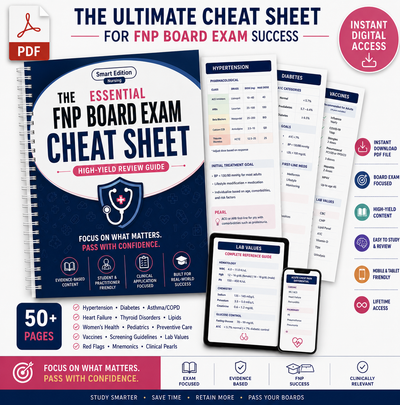 FNP Board Exam Cheat Sheet eBook