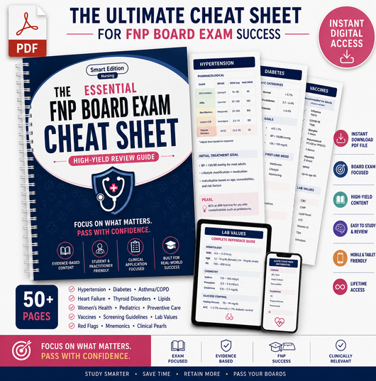 FNP Board Exam Cheat Sheet eBook