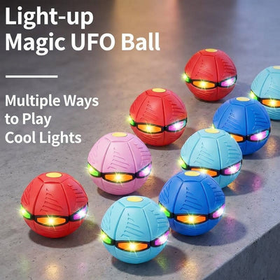 Magic UFO Transforming Ball — Throws Like a Disc, Catches Like a Ball, Lights Up in the Dark