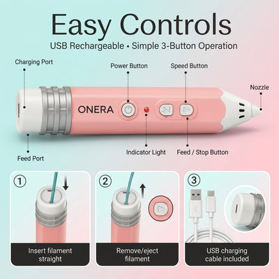 Onera™ 3D Creation Pen — Draw It. Build It. Bring It to Life.