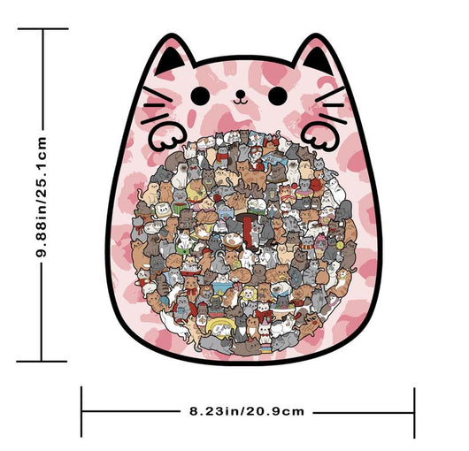 Cat-Shaped Wooden Jigsaw Puzzle — Every Single Piece Is a Tiny Cat